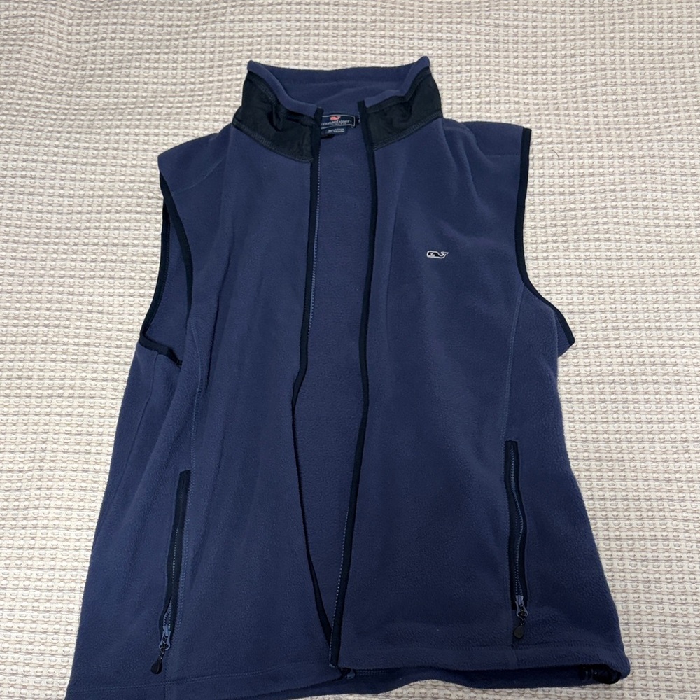 Vineyard Vines Navy and Black Sleeveless Fleece Vest
